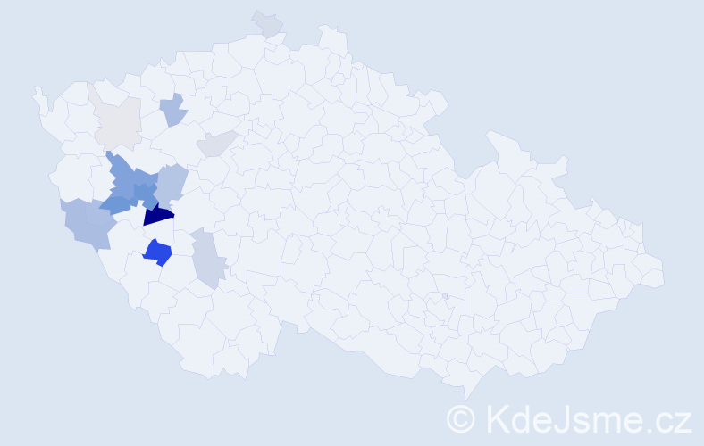 Příjmení: 'Hrabačková', počet výskytů 59 v celé ČR