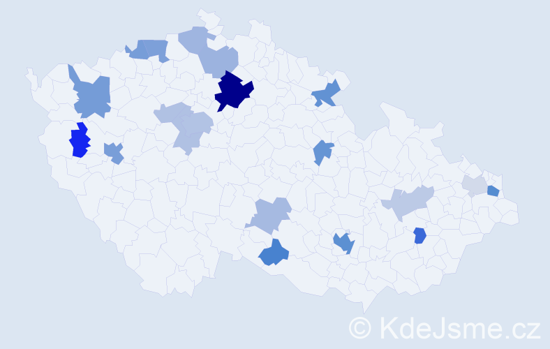 Příjmení: 'Martinez', počet výskytů 46 v celé ČR