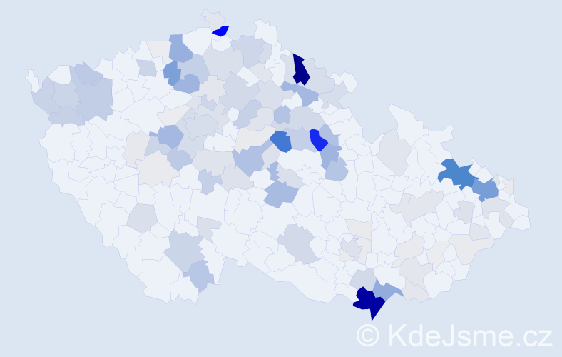 Příjmení: 'Blažej', počet výskytů 476 v celé ČR