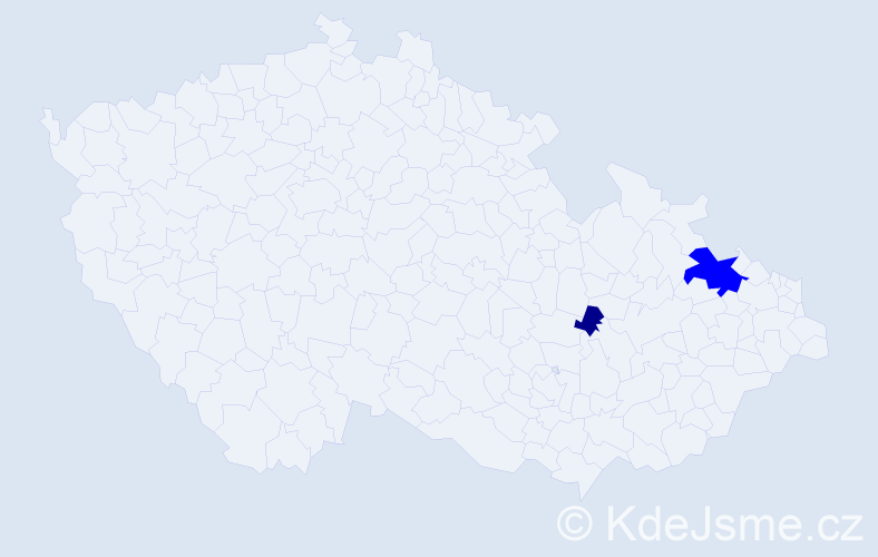 Příjmení: 'Hanos', počet výskytů 7 v celé ČR