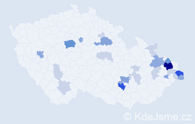 Příjmení: 'Lorková', počet výskytů 70 v celé ČR