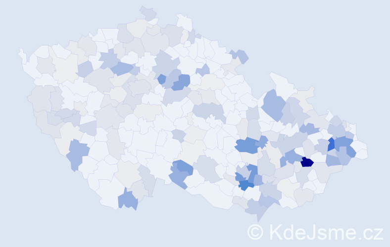 Příjmení: 'Janek', počet výskytů 596 v celé ČR