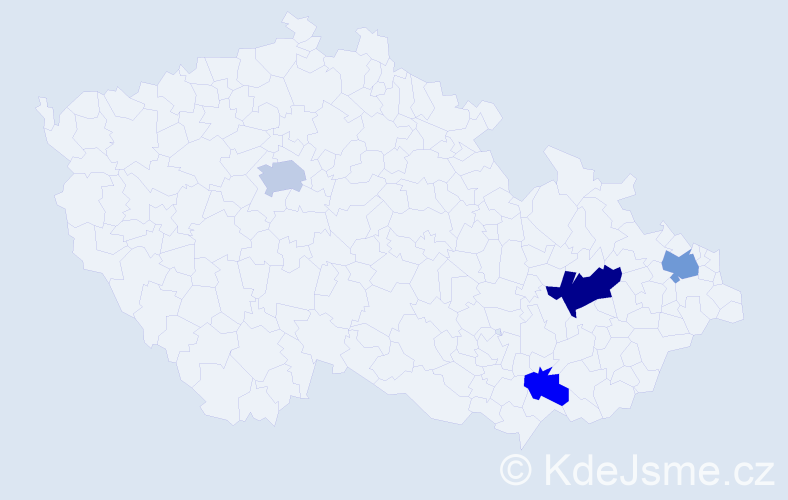 Příjmení: 'Neusar', počet výskytů 13 v celé ČR