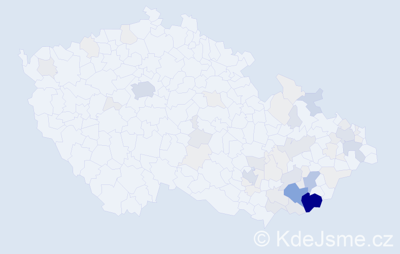 Příjmení: 'Buráň', počet výskytů 262 v celé ČR