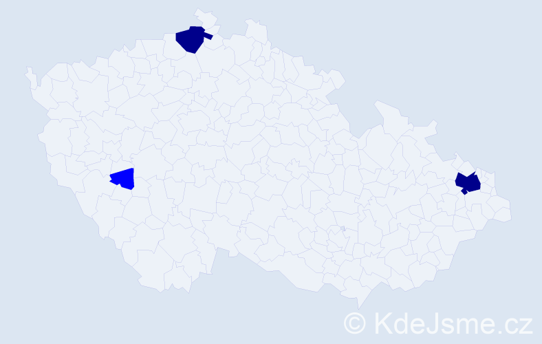 Příjmení: 'Kucera', počet výskytů 5 v celé ČR