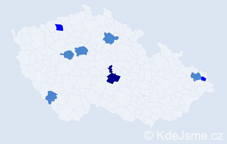 Příjmení: 'Kecskésová', počet výskytů 12 v celé ČR