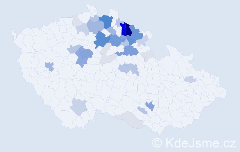 Příjmení: 'Zaplatílek', počet výskytů 169 v celé ČR