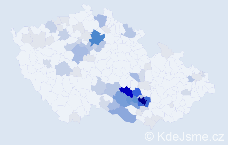 Příjmení: 'Havlátová', počet výskytů 275 v celé ČR