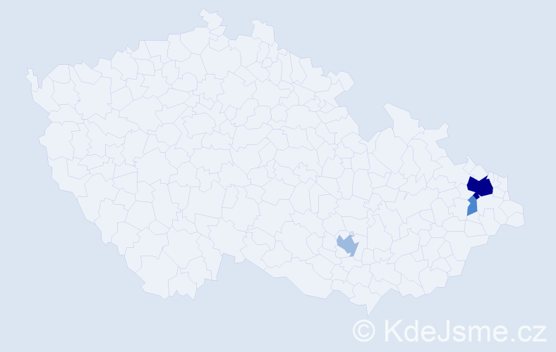 Příjmení: 'Koprajda', počet výskytů 7 v celé ČR
