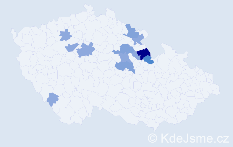 Příjmení: 'Matyk', počet výskytů 26 v celé ČR