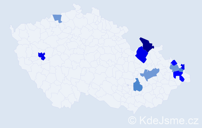 Příjmení: 'Konkol', počet výskytů 41 v celé ČR