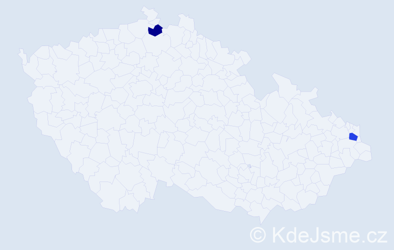 Příjmení: 'Hudsonová', počet výskytů 3 v celé ČR