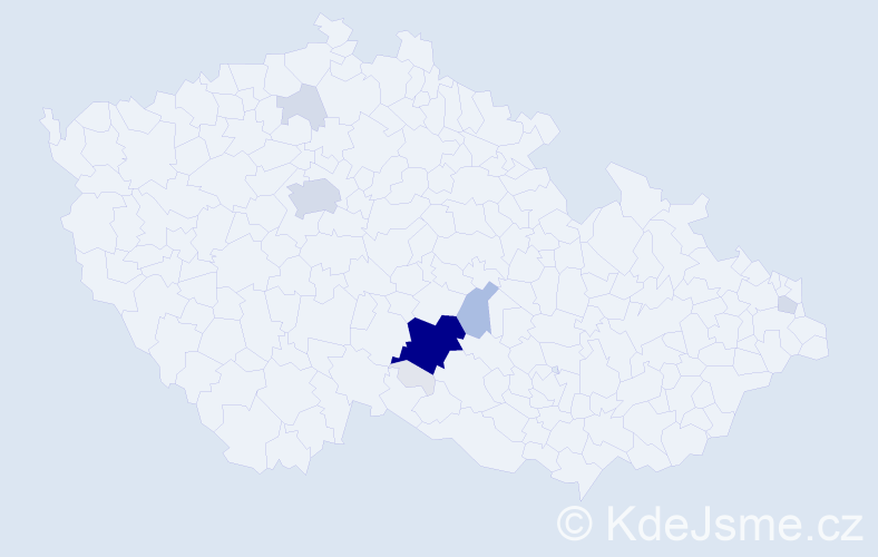 Příjmení: 'Kodys', počet výskytů 47 v celé ČR