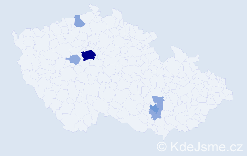 Příjmení: 'Drahanová', počet výskytů 18 v celé ČR