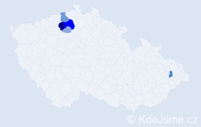 Příjmení: 'Durček', počet výskytů 16 v celé ČR
