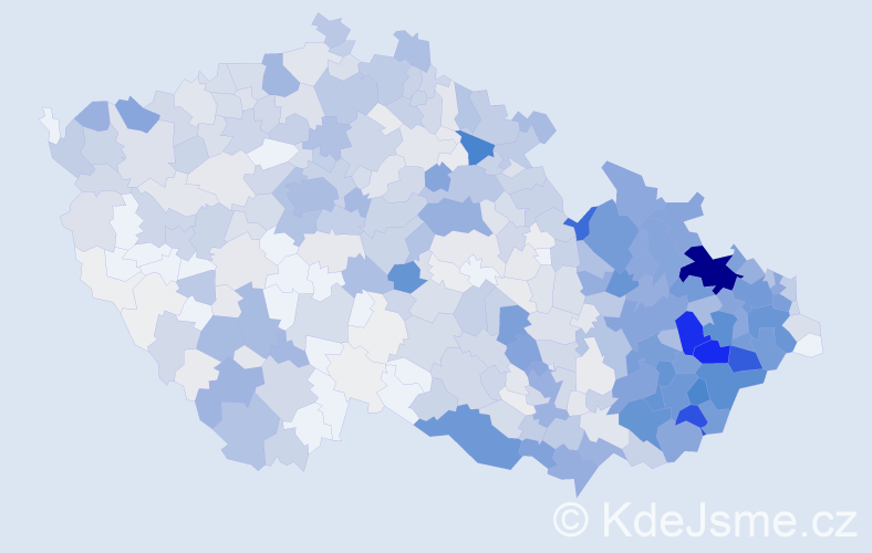Příjmení: 'Pavelková', počet výskytů 4075 v celé ČR