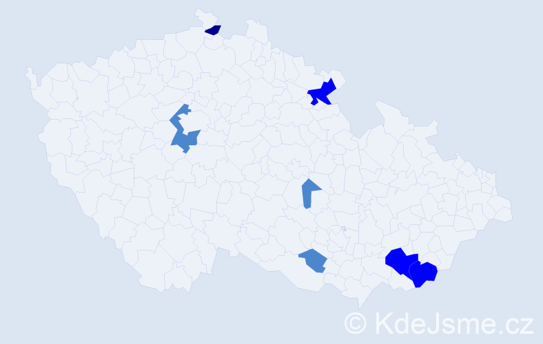 Příjmení: 'Psotná', počet výskytů 12 v celé ČR