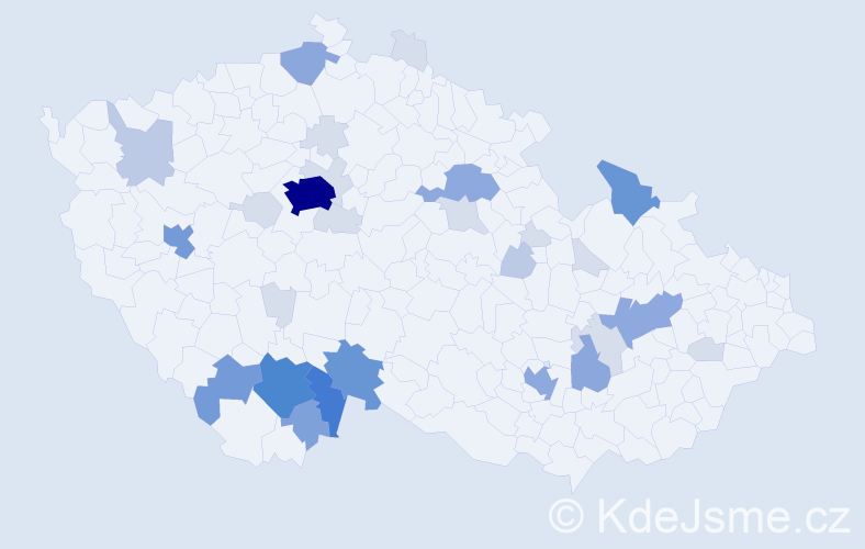 Příjmení: 'Vondrka', počet výskytů 101 v celé ČR