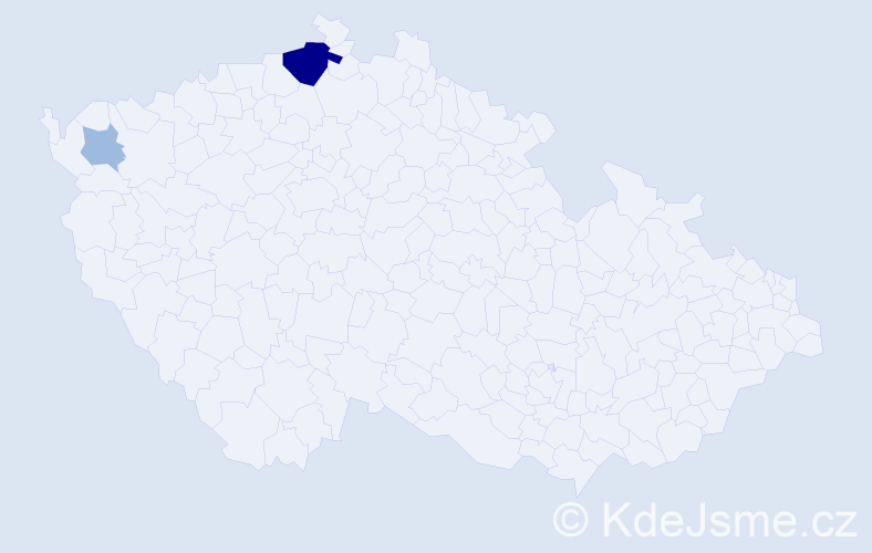 Příjmení: 'Bakulár', počet výskytů 5 v celé ČR