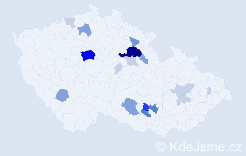 Příjmení: 'Vognar', počet výskytů 64 v celé ČR