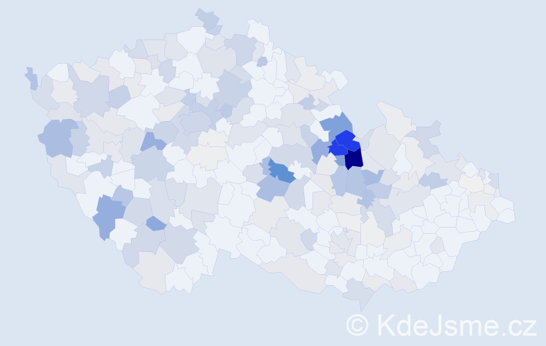 Příjmení: 'Motl', počet výskytů 810 v celé ČR