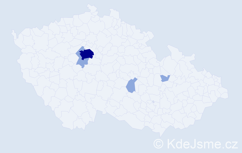 Příjmení: 'Bisták', počet výskytů 10 v celé ČR