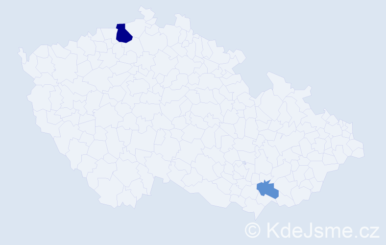 Příjmení: 'Vanša', počet výskytů 5 v celé ČR