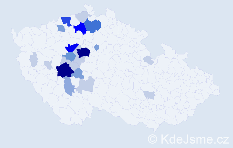 Příjmení: 'Muláčková', počet výskytů 76 v celé ČR