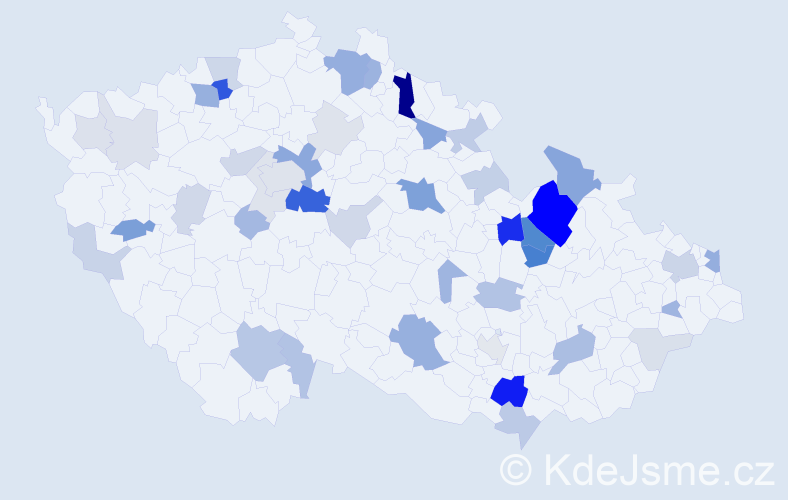 Příjmení: 'Hauk', počet výskytů 145 v celé ČR