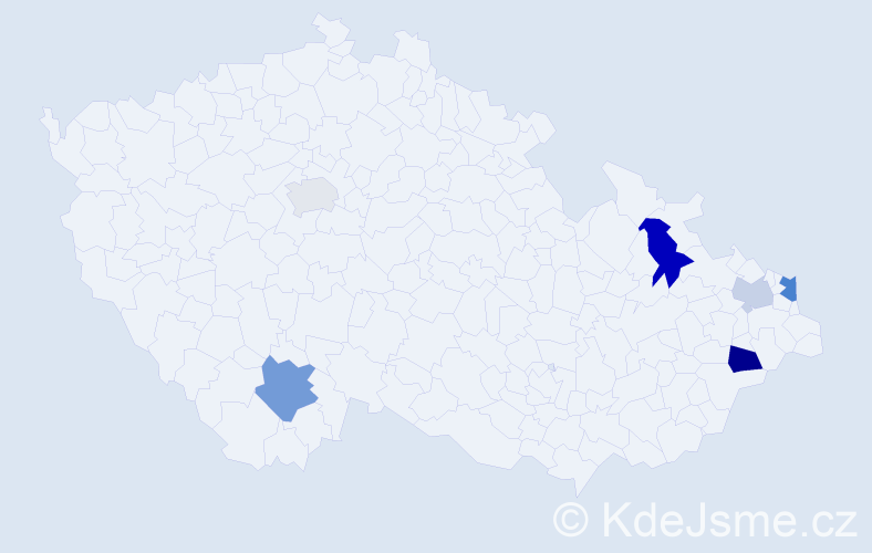 Příjmení: 'Ąalík', počet výskytů 10 v celé ČR