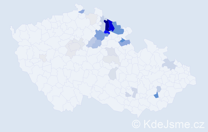 Příjmení: 'Kaván', počet výskytů 87 v celé ČR