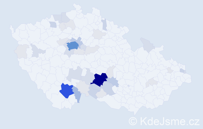 Příjmení: 'Bambulová', počet výskytů 141 v celé ČR