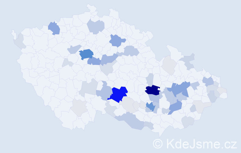 Příjmení: 'Záboj', počet výskytů 246 v celé ČR