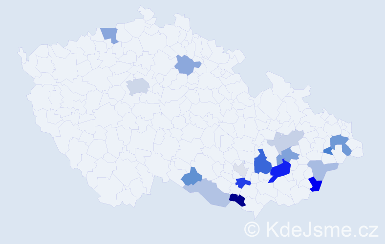 Příjmení: 'Dobíšek', počet výskytů 33 v celé ČR
