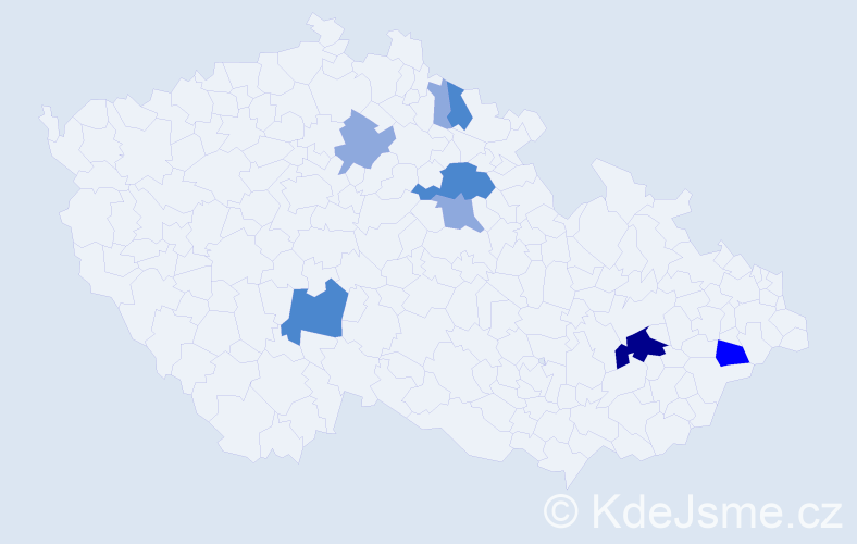 Příjmení: 'Fabišík', počet výskytů 18 v celé ČR