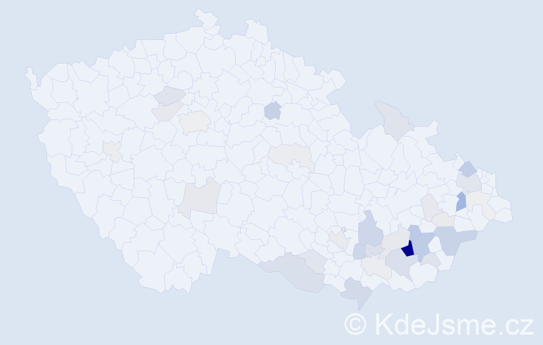 Příjmení: 'Čablová', počet výskytů 146 v celé ČR