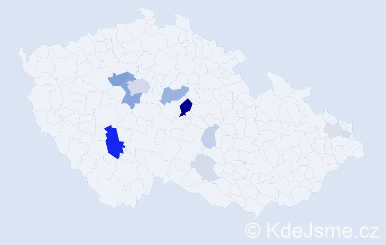 Příjmení: 'Kareta', počet výskytů 44 v celé ČR