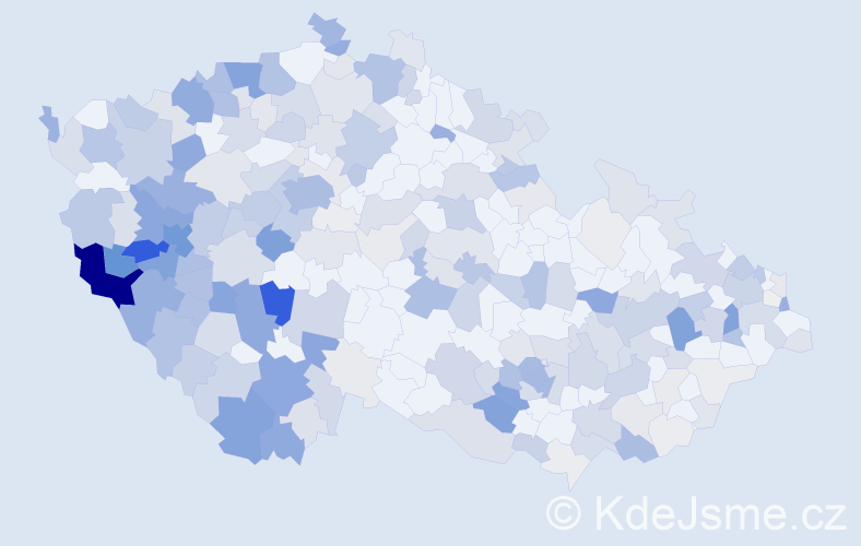 Příjmení: 'Weber', počet výskytů 952 v celé ČR