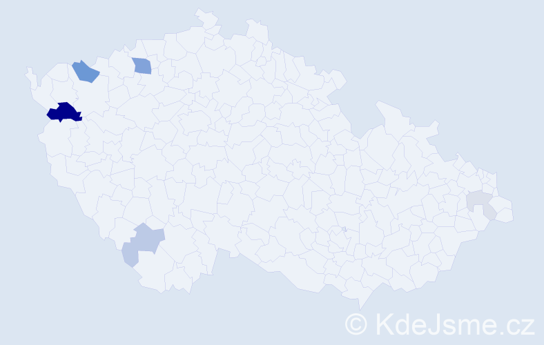 Příjmení: 'Korčoková', počet výskytů 17 v celé ČR