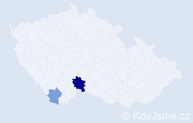Příjmení: 'Kocoňová', počet výskytů 5 v celé ČR