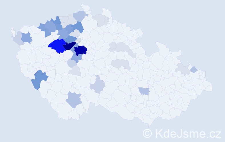 Příjmení: 'Dundr', počet výskytů 165 v celé ČR