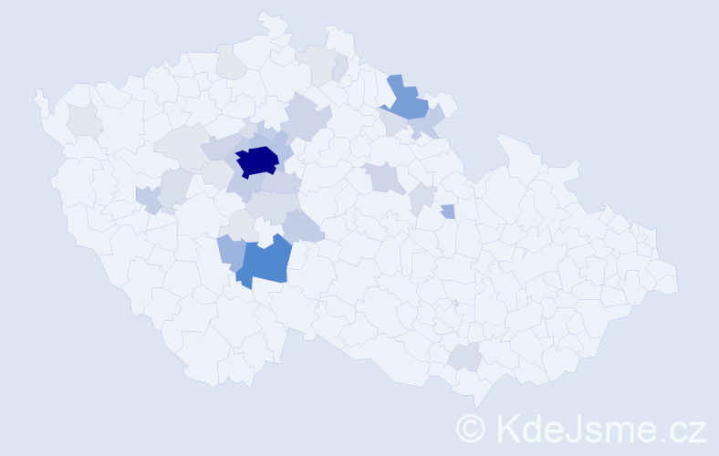 Příjmení: 'Vostřák', počet výskytů 145 v celé ČR