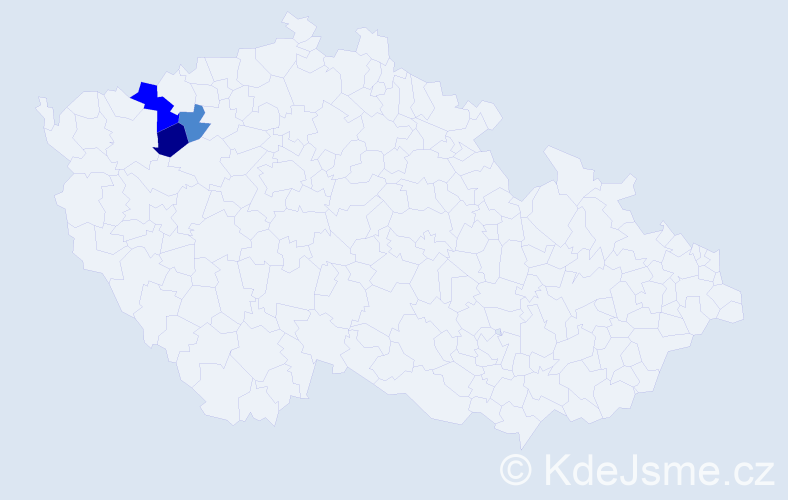 Příjmení: 'Kytl', počet výskytů 6 v celé ČR