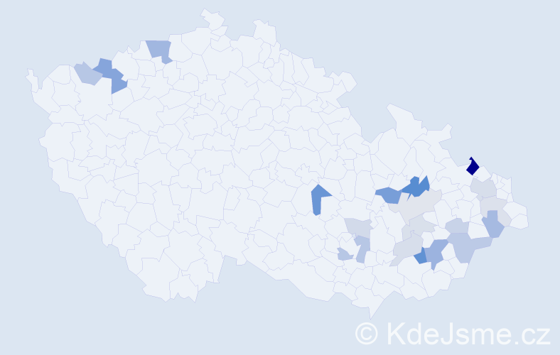 Příjmení: 'Nohál', počet výskytů 43 v celé ČR