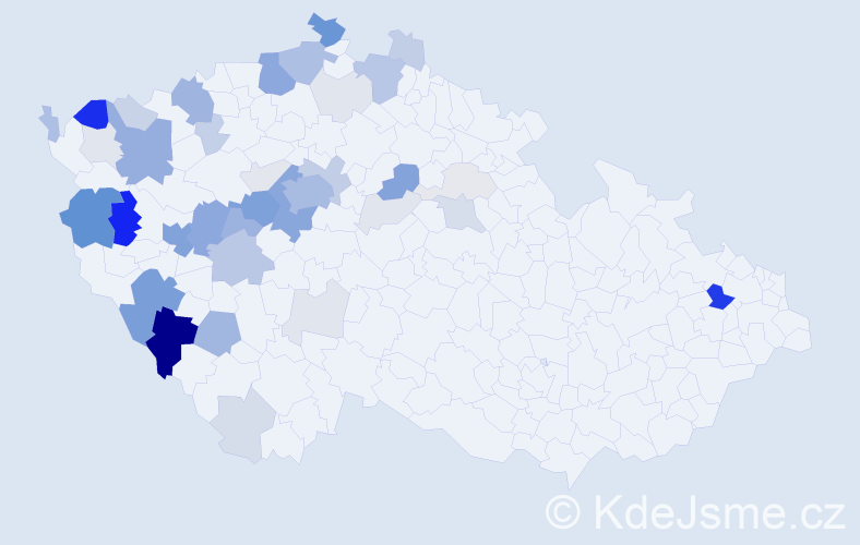 Příjmení: 'Rožánková', počet výskytů 169 v celé ČR