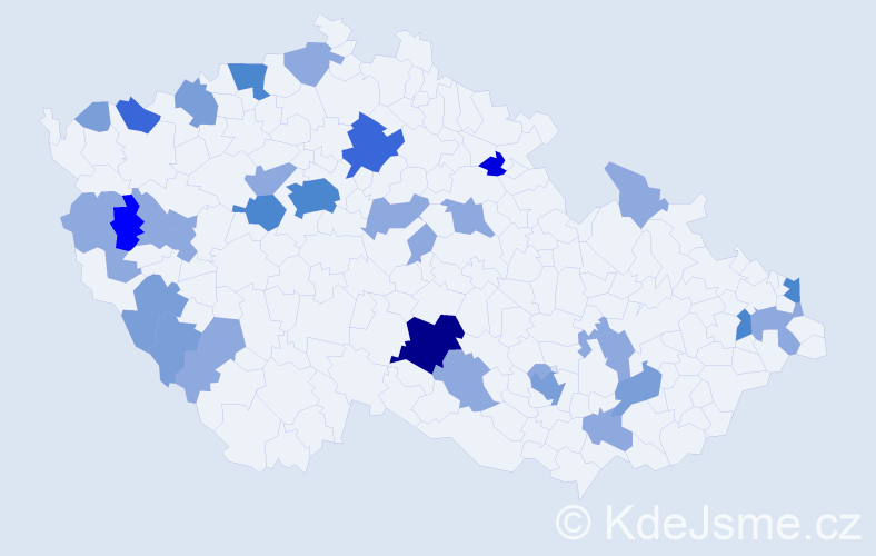 Příjmení: 'Kriška', počet výskytů 71 v celé ČR