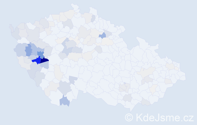 Příjmení: 'Tolar', počet výskytů 470 v celé ČR