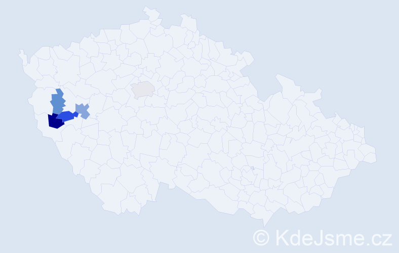 Příjmení: 'Heiclová', počet výskytů 11 v celé ČR