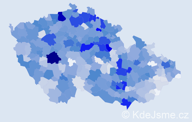 Příjmení: 'Polák', počet výskytů 6874 v celé ČR