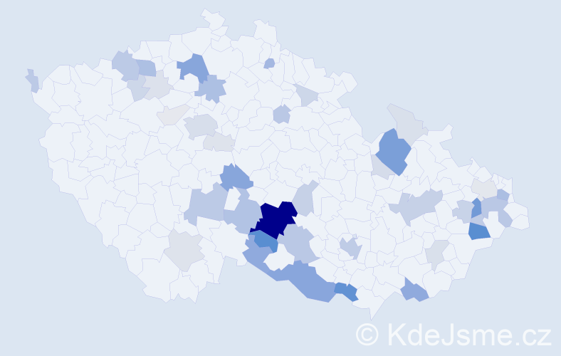 Příjmení: 'Talpa', počet výskytů 190 v celé ČR